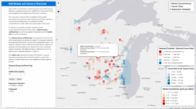 Spatial Analysis of Nitrates and Cancer in Wisconsin